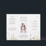 Colourful Spring Wildflower Meadow  Wedding Progra<br><div class="desc">Celebrate your special day with this elegant wildflower wedding program card, featuring delicate watercolor florals and modern script typography. The soft floral border, minimalist layout, and pastel colour palette make it perfect for garden weddings, outdoor ceremonies, spring or summer celebrations, and boho or rustic themes. Fully customizable with your personal...</div>