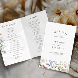 Colourful Spring Wildflower Meadow  Wedding Progra<br><div class="desc">Capture the beauty of nature on your special day with our exquisite wildflower watercolor wedding program. Elegant, unique, and blooming with love. Use the text fields to personalize your design with your own wording and details. If you want to change the font style, colour or text placement, simply click the...</div>