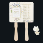 Colourful Spring Wildflower Meadow wedding Timelin Hand Fan<br><div class="desc">Capture the beauty of nature on your special day with our exquisite wildflower watercolor wedding timeline hand fan. Elegant, unique, and blooming with love. Use the text fields to personalize your design with your own wording and details. If you want to change the font style, colour or text placement, simply...</div>