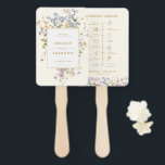 Colourful Spring Wildflower Meadow wedding Timelin Hand Fan<br><div class="desc">Capture the beauty of nature on your special day with our exquisite wildflower watercolor wedding timeline hand fan. Elegant, unique, and blooming with love. Use the text fields to personalize your design with your own wording and details. If you want to change the font style, colour or text placement, simply...</div>