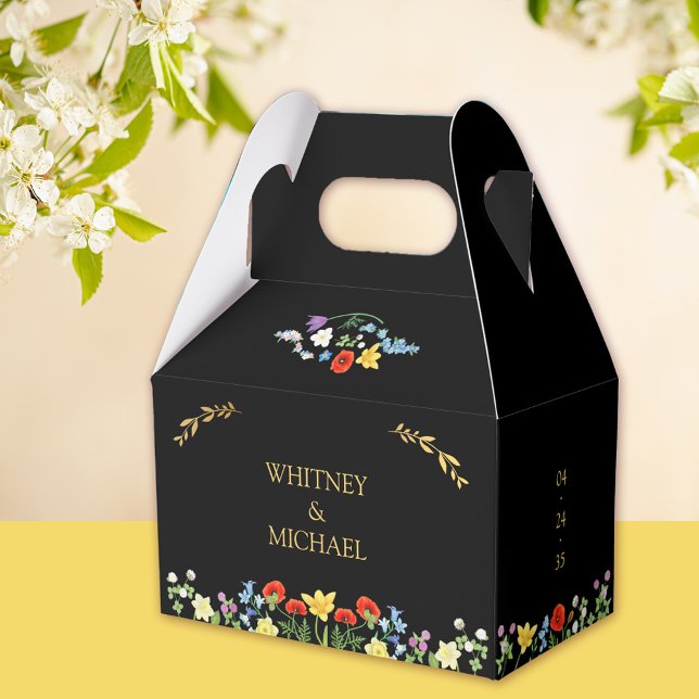 Colourful Spring Wildflower Rustic Floral Wedding Favor Box (Colorful Spring Wildflower Rustic Floral Wedding Favor Boxes)