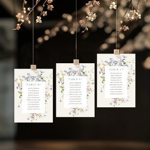 Colourful Spring Wildflower Seating Chart card