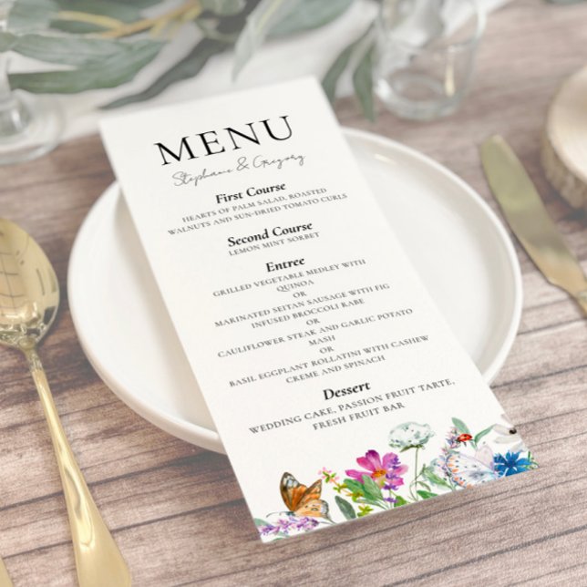 Colourful Spring Wildflower Wedding Menu (Creator Uploaded)