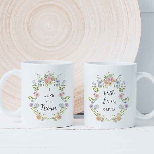Colourful Spring Wildflowers | Love You Nana Coffee Mug (Creator Uploaded)