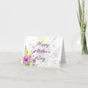Colourful spring wildflowers Mother's day Holiday Card