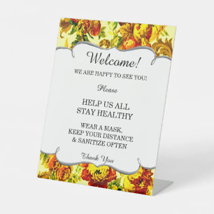 Colourful Springtime Wedding Safety Pedestal Sign