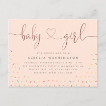 Colourful Sprinkle Rose Gold Girl Baby Shower