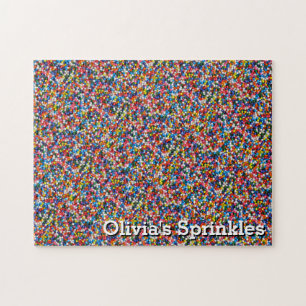 Colourful Sprinkles Add Any Name Challenging Jigsaw Puzzle
