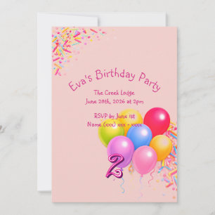 Colourful Sprinkles Birthday Invitation