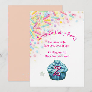 Colourful Sprinkles Birthday Invitation
