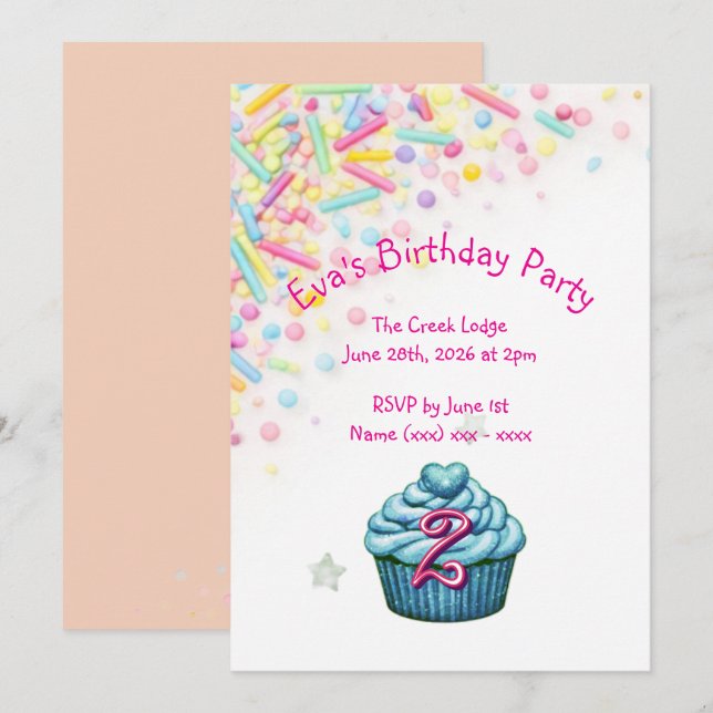 Colourful Sprinkles Birthday Invitation (Front/Back)