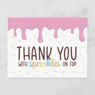 Colourful Sprinkles Doughnut Thank You Postcard