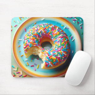 Colourful Sprinkles On A Doughnut Mouse Pad