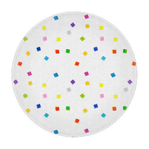 Colourful Square Confetti Cutting Board