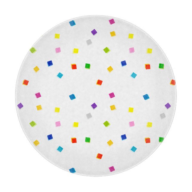 Colourful Square Confetti Cutting Board (Front)