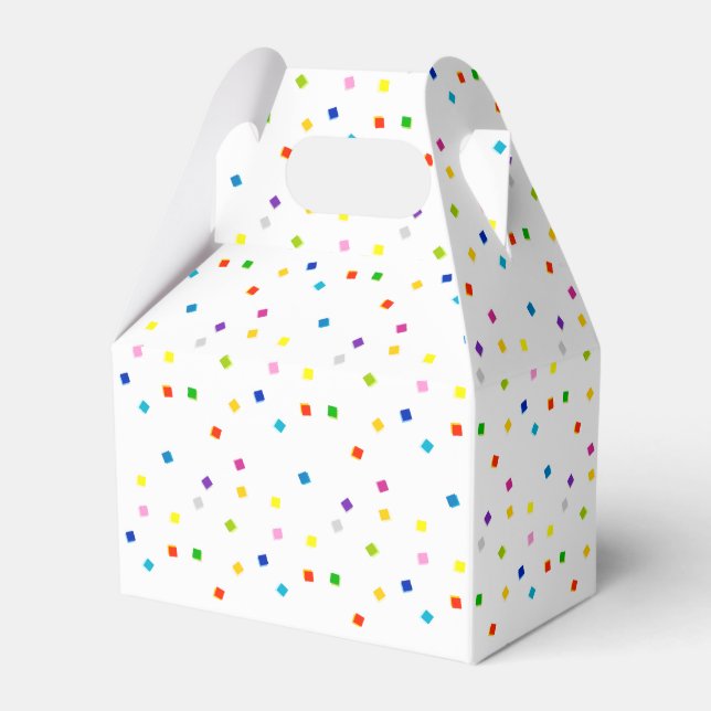 Colourful Square Confetti Favour Box (Front Side)