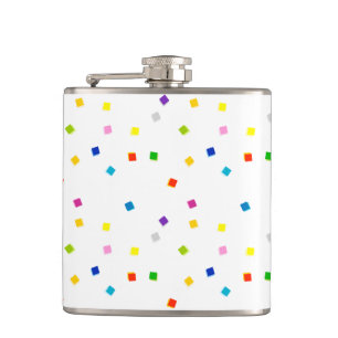 Colourful Square Confetti Flask