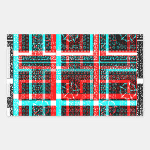 Colourful Square Maze geometrical chequered patte Sticker