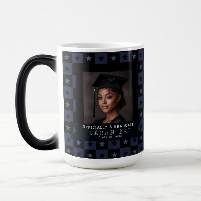 Colourful Square Pattern Gift For Him Grad Magic Mug (Left)