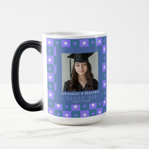 Colourful Square Pattern Granddaughter Graduation Magic Mug