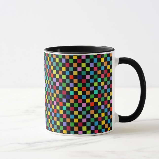 colourful square pattern mug (Right)