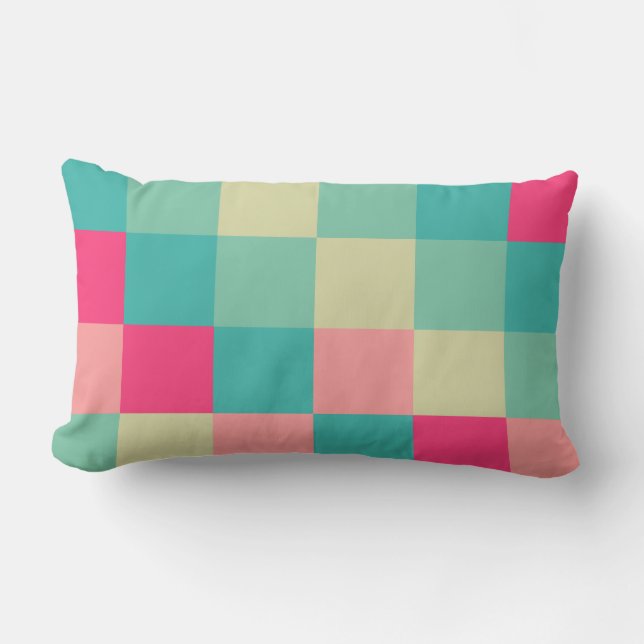 Colourful Squares 012 Lumbar Pillow (Front)
