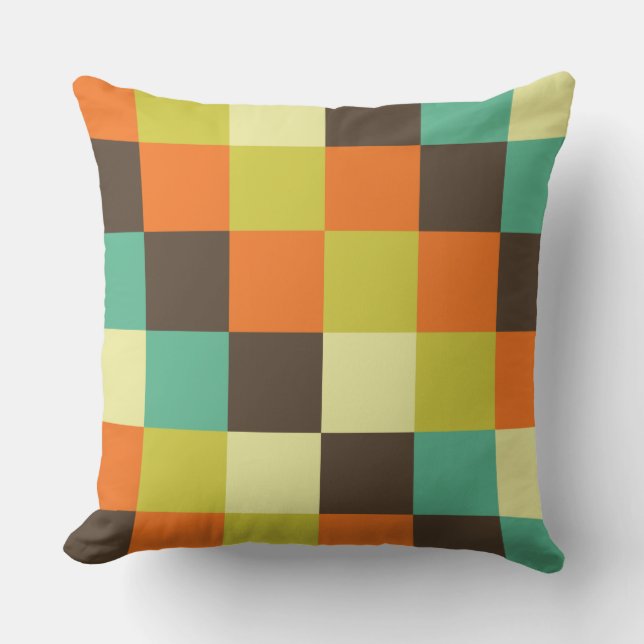 Colourful Squares 014 Throw Pillow (Front)