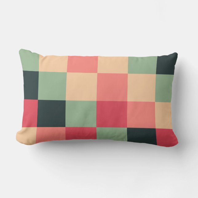 Colourful Squares 015 Lumbar Pillow (Front)