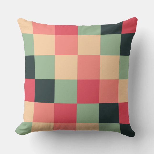 Colourful Squares 015 Throw Pillow (Front)