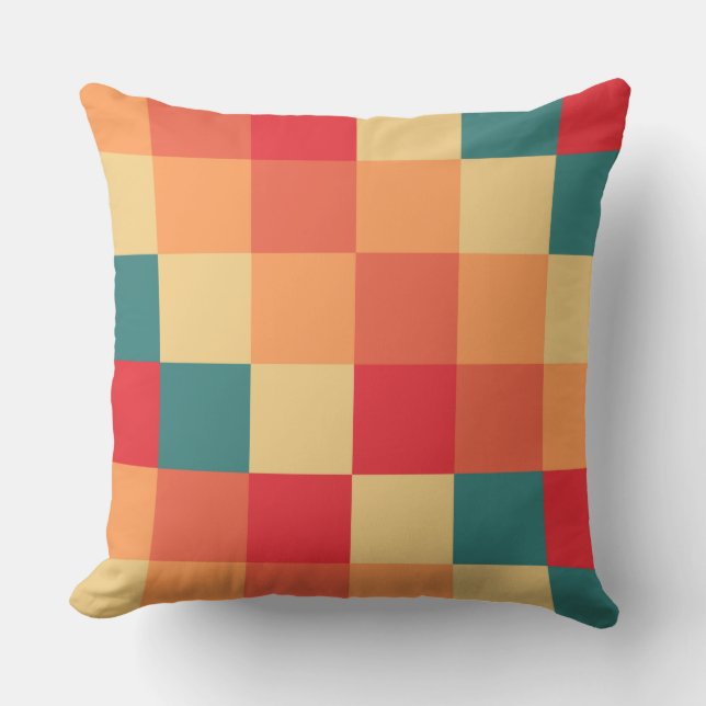 Colourful Squares 017 Throw Pillow (Front)