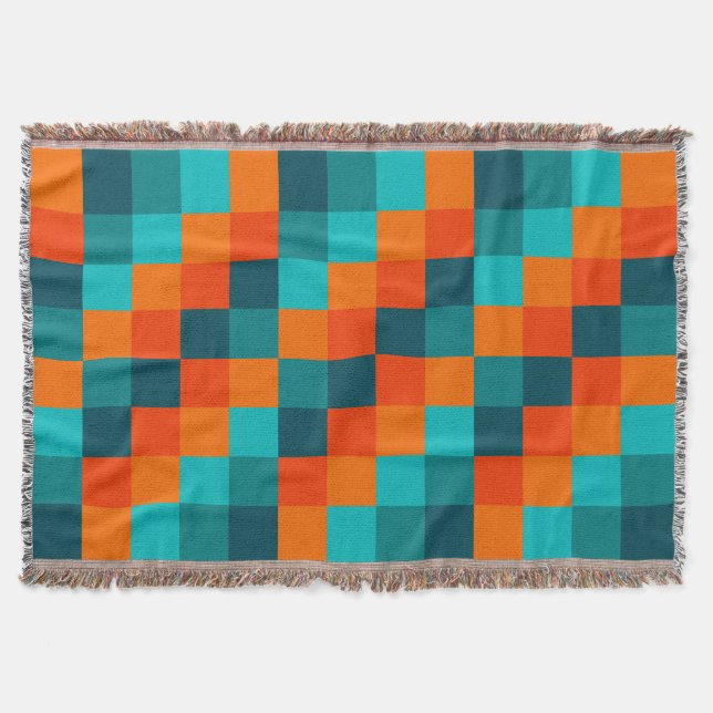 Colourful Squares 01 Throw Blanket (Front)