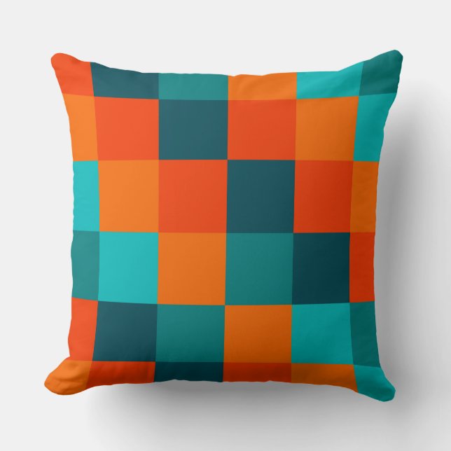Colourful Squares 01 Throw Pillow (Front)