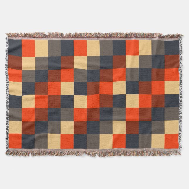 Colourful Squares 02 Throw Blanket (Front)