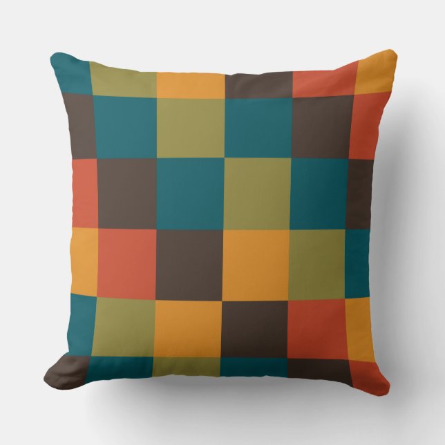 Colourful Squares 03 Throw Pillow (Front)