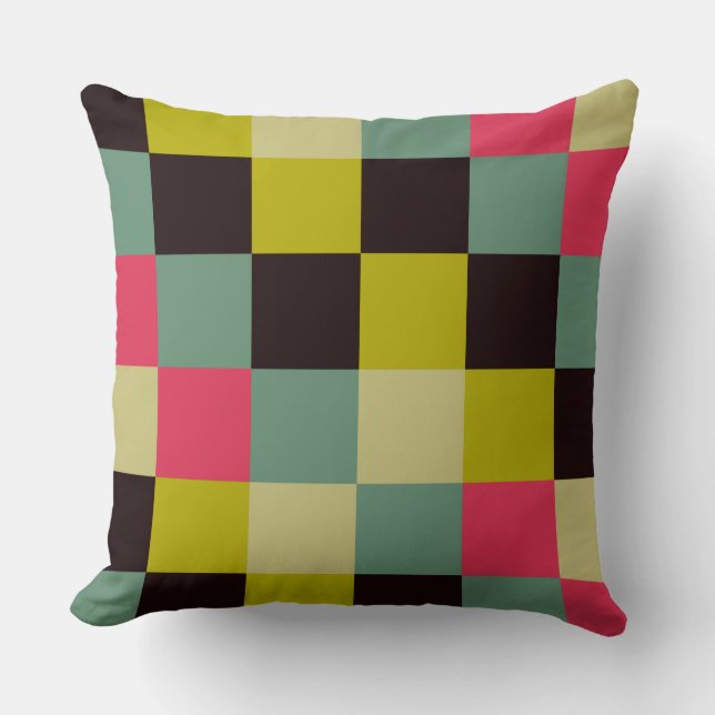 Colourful Squares 06 Throw Pillow (Front)