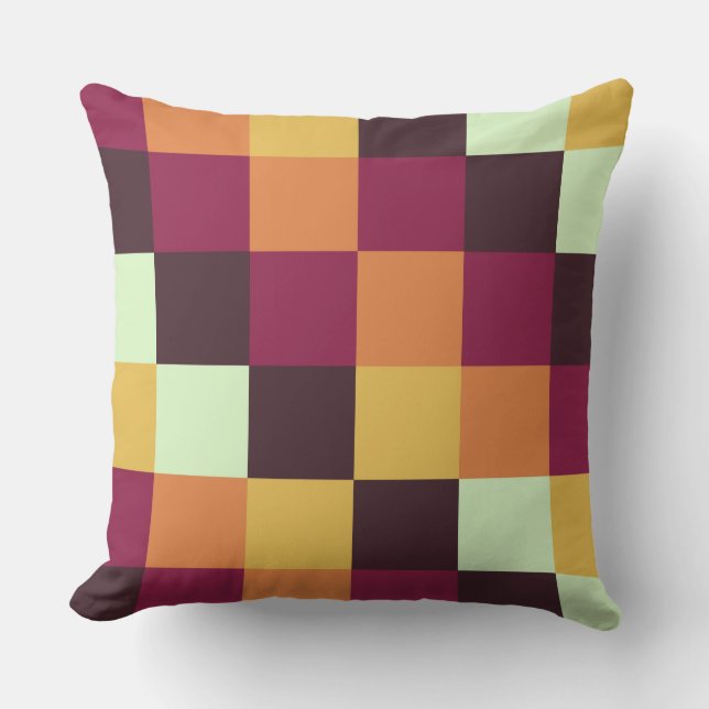Colourful Squares 08 Throw Pillow (Front)