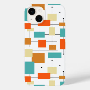 Colourful Squares and Lines Mid-century Pattern Case-Mate iPhone 14 Case