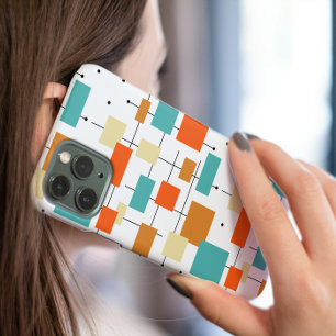 Colourful Squares and Lines Mid-century Pattern Case-Mate iPhone 14 Case