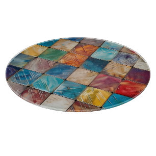 Colourful Squares Cutting Board