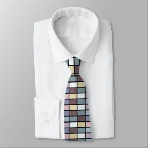 Colourful Squares Geometric  Tie