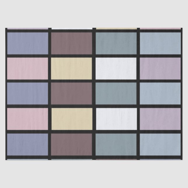 Colourful Squares Geometric  Tissue Paper (Front)