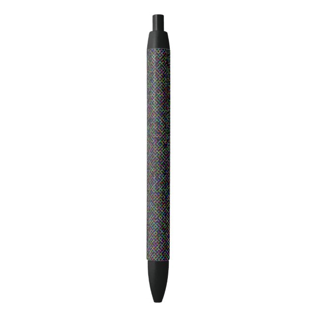 colourful squares geometric unique vibrant pattern black ink pen (Front Vertical)