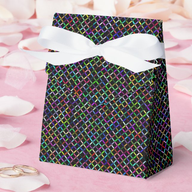 colourful squares geometric unique vibrant pattern favor box (Wedding)