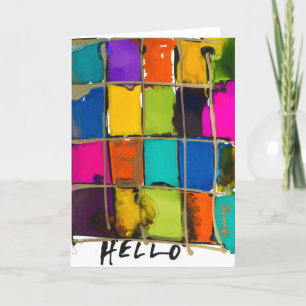 Colourful Squares Lovitude Blank Note Card