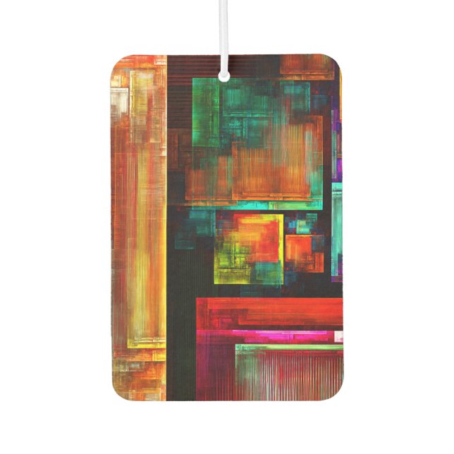 Colourful Squares Modern Abstract Art Pattern #04 Air Freshener (Front)
