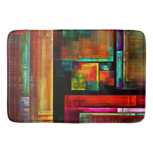 Colourful Squares Modern Abstract Art Pattern #04 Bath Mat