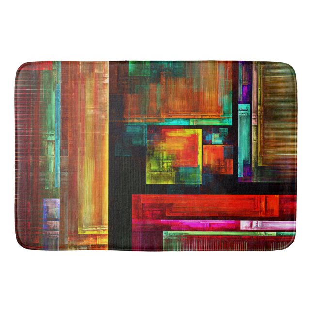 Colourful Squares Modern Abstract Art Pattern #04 Bath Mat (Front)