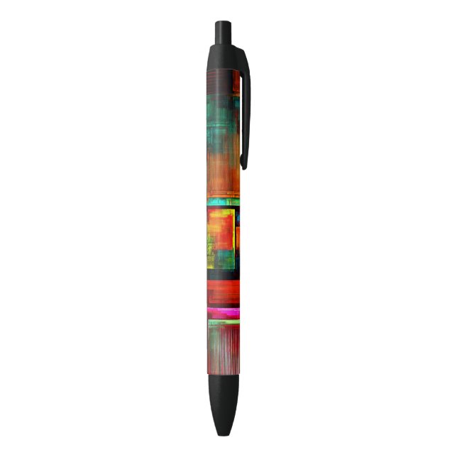 Colourful Squares Modern Abstract Art Pattern #04 Black Ink Pen (Bottom (Vertical))