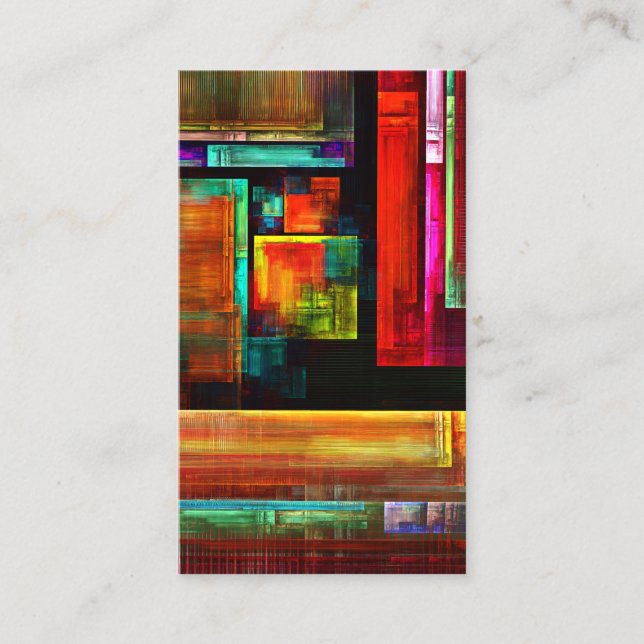 Colourful Squares Modern Abstract Art Pattern #04 Business Card (Front)