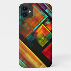 Colourful Squares Modern Abstract Art Pattern #04 iPhone 11 Case